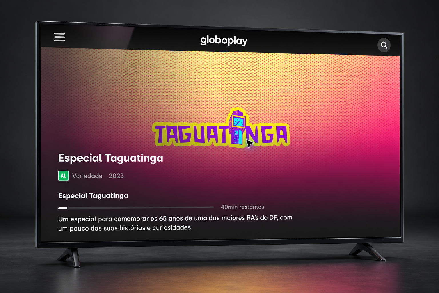 Ilustrar a tela inicial da GloboPlay